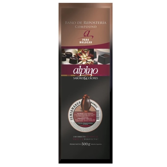 Alpino Chocolate Semi Amargo para moldear, 500 g / 17,63 oz