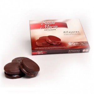 Santa María Alfajor cubierto de Chocolate relleno con Dulce de Leche SIN GLUTEN / 300g (Pack de 6)